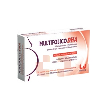 LJ Pharma Linea Vitamine Minerali MULTIFOLICO DHA Integratore 60 Capsule