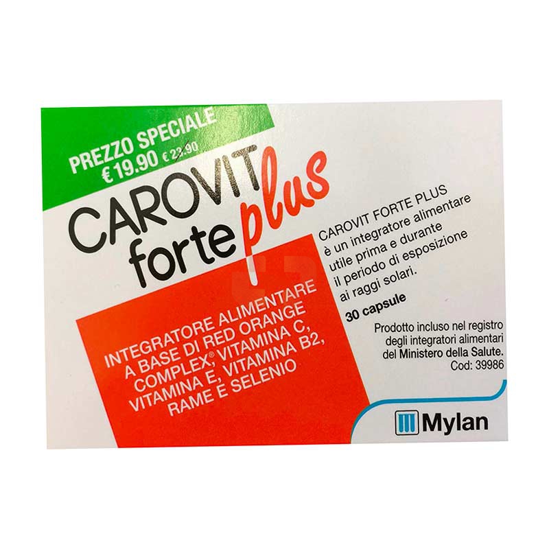 Mylan Linea Protezione Sole Carovit Forte Plus Integratore Alimentare 30 Capsule