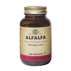 Solgar Linea Vitamine Minerali Alfalfa Integratore Alimentare 100 Tavolette