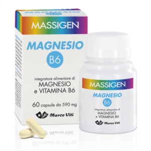 Massigen Linea Vitamine Minerali Magnesio e Vitamina B6 Integratore 60 Capsule