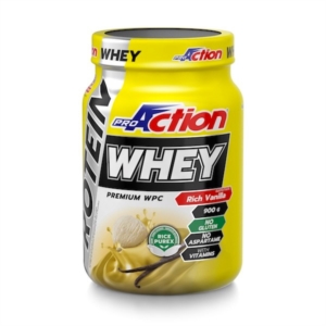 ProAction Linea Sportivi Whey Protein Integratore Alimentare Rich Vanilla 900 g